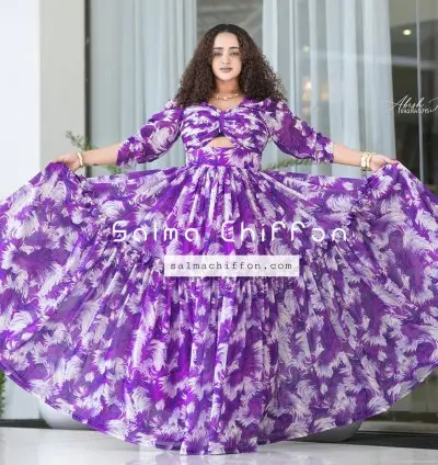 Elegant Habesha Gown – Chiffon Dress for Ethiopian & Eritrean Weddings & Events